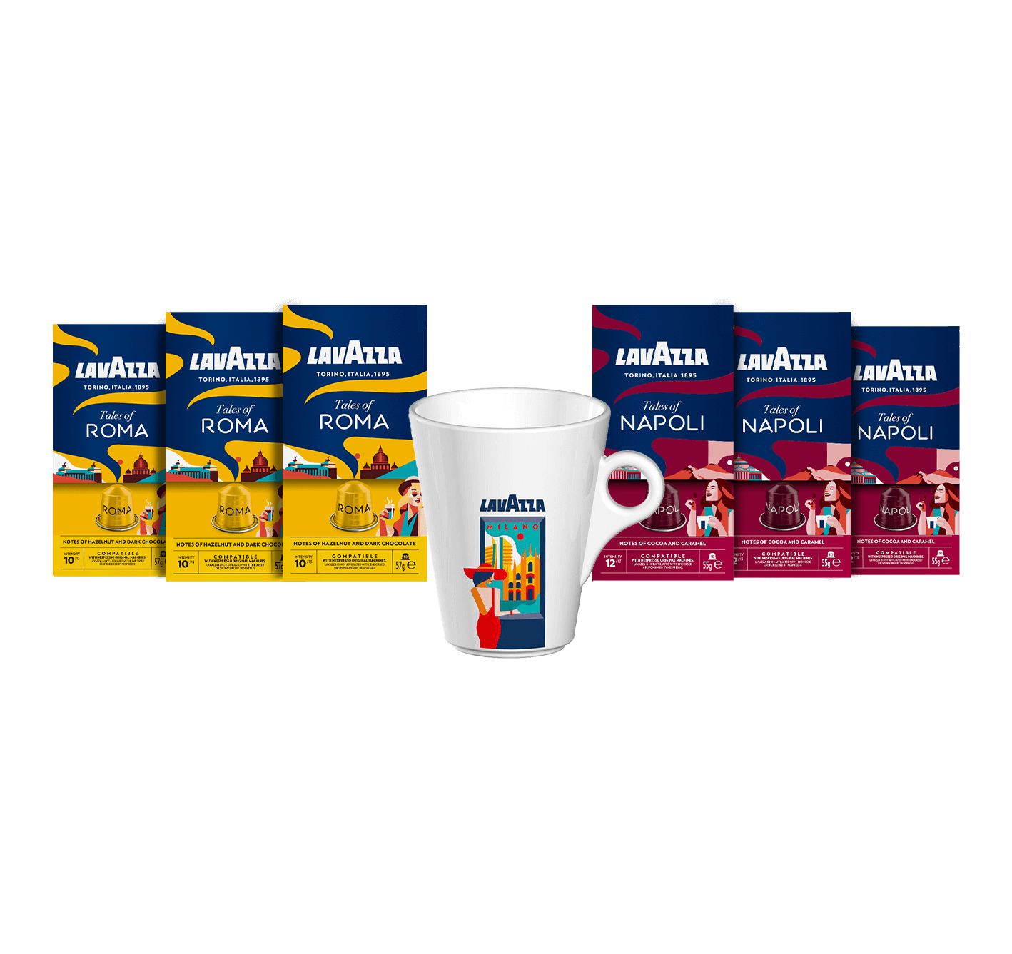 Probierpaket Tales of Italy: 6x10 Kapseln + Tasse